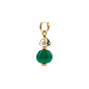 BIRD OF PARADISE Green Agate Charm Earring