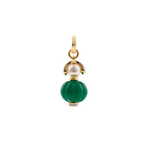 BIRD OF PARADISE Green Agate Charm Earring