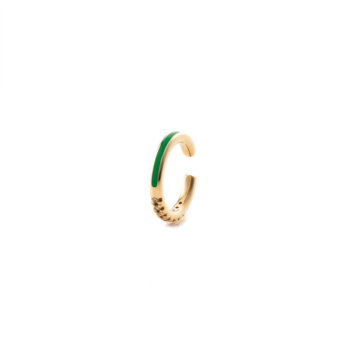 BIRD OF PARADISE Diamond Ear Cuff in Chameleon Green