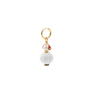 BIRD OF PARADISE White Agate Charm Earring
