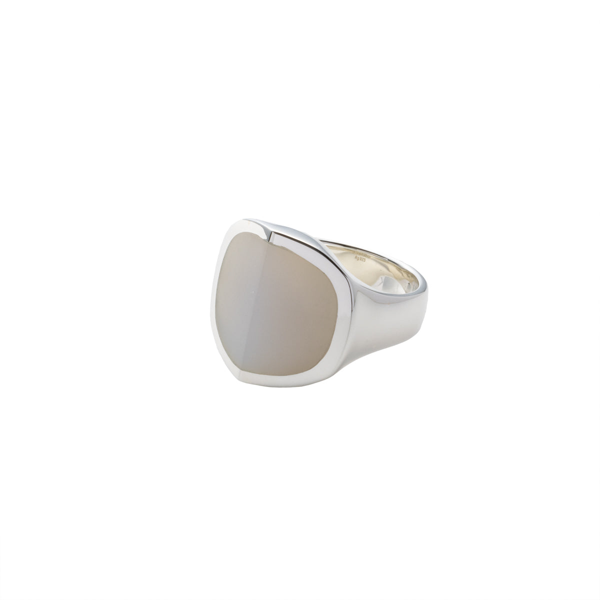 EQUINOX-Pyramid White Agate Ring Large size