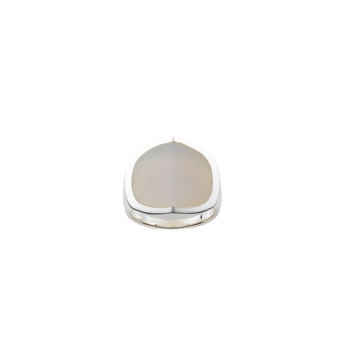 EQUINOX-Pyramid White Agate Ring Large size