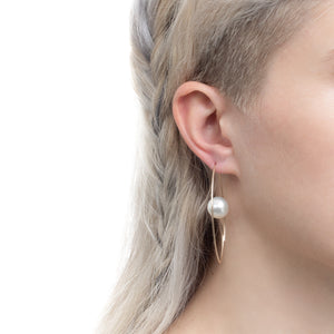 South Sea Pearl Floating Oval Earring Large size