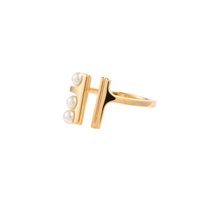 【Made-To-Order】 BELUGA Akoya Pearl Cuff Ring