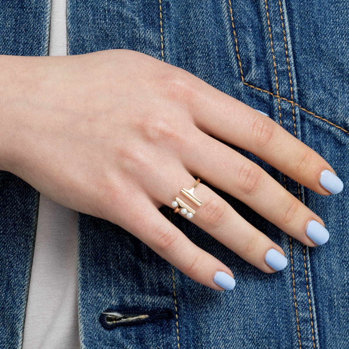 【Made-To-Order】 BELUGA Akoya Pearl Cuff Ring