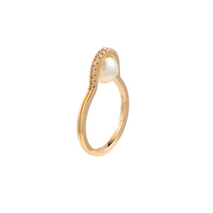 BELUGA Diamond Akoya Pearl Ring
