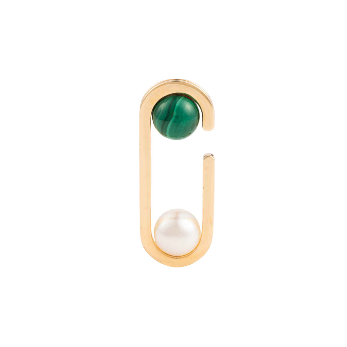 BELUGA Malachite Akoya Pearl Ear Cuff