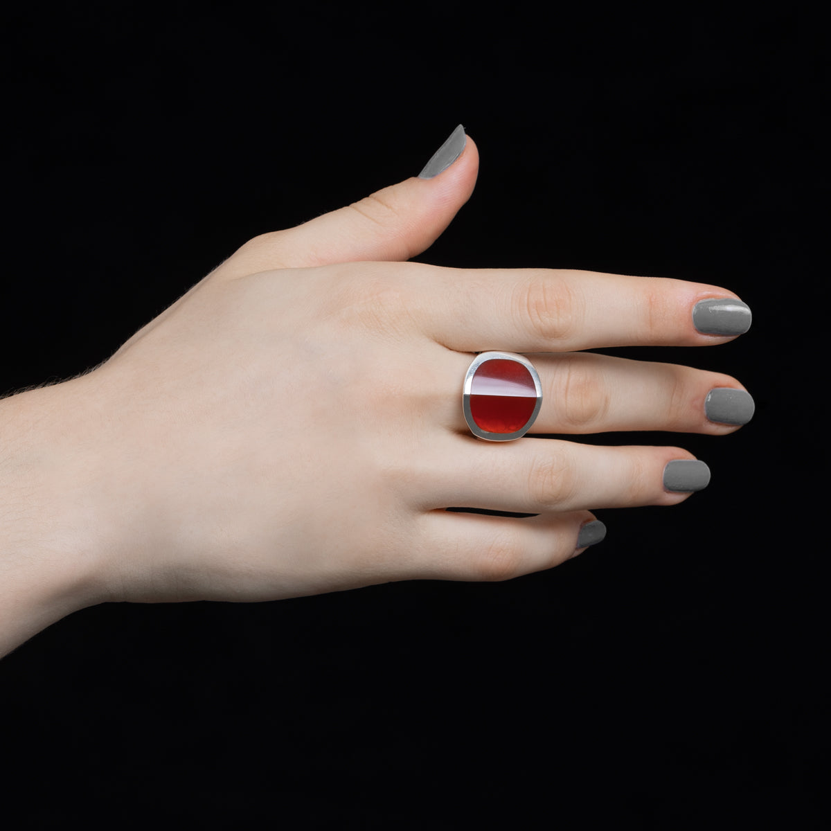 EQUINOX-Pyramid Carnelian Ring Large size