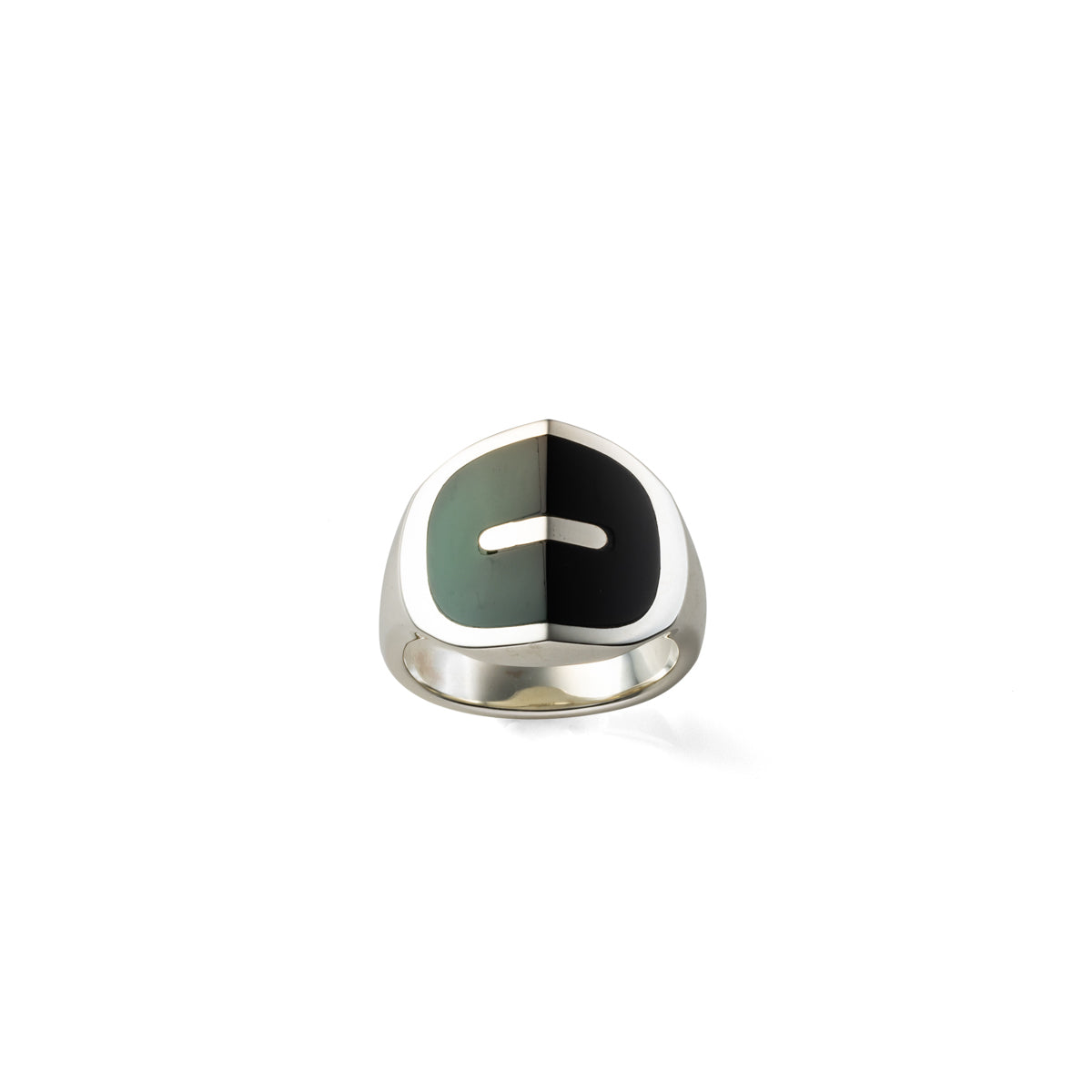 EQUINOX-Pyramid Onyx Green Agate Ring
