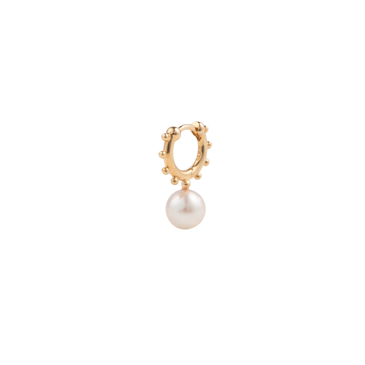 SEA ANEMONE Akoya Pearl Huggie Hoop Earring Small size