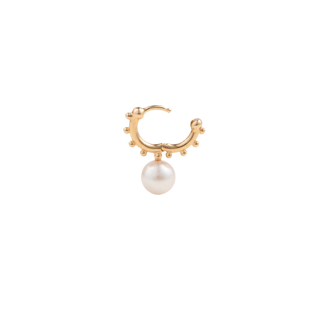 SEA ANEMONE Akoya Pearl Huggie Hoop Earring Small size