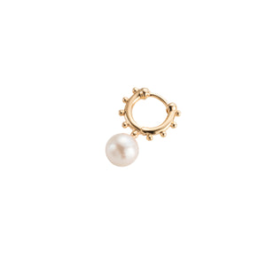 SEA ANEMONE Akoya Pearl Huggie Hoop Earring Small size