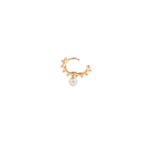 SEA ANEMONE Akoya Pearl Huggie Hoop Earring Extra Small size